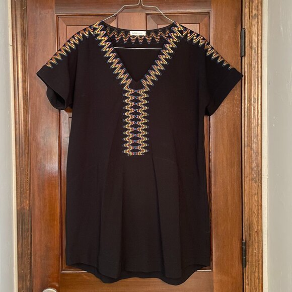 Size XL Sugarlips black tribal embroidered mini dress - Picture 1 of 9